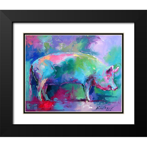 Pig Black Modern Wood Framed Art Print with Double Matting by Wallich, Richard