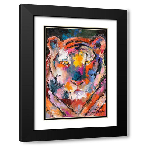 Tiger 1 Black Modern Wood Framed Art Print with Double Matting by Wallich, Richard