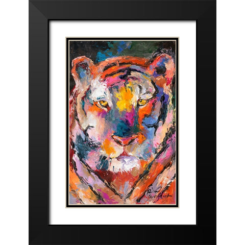 Tiger 1 Black Modern Wood Framed Art Print with Double Matting by Wallich, Richard