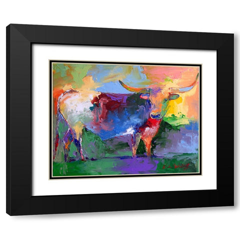 Bull Black Modern Wood Framed Art Print with Double Matting by Wallich, Richard