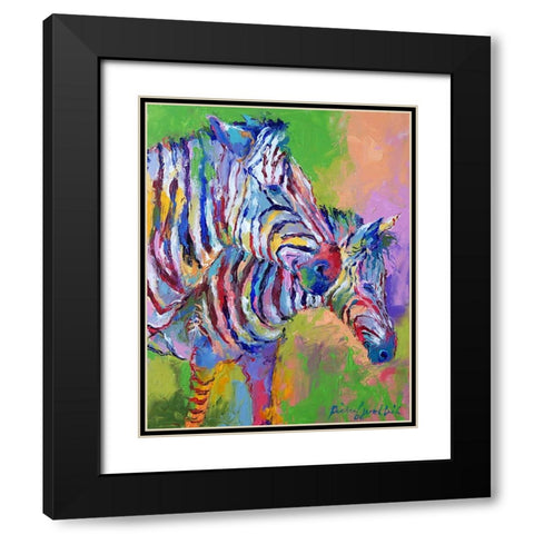 Zebra Black Modern Wood Framed Art Print with Double Matting by Wallich, Richard