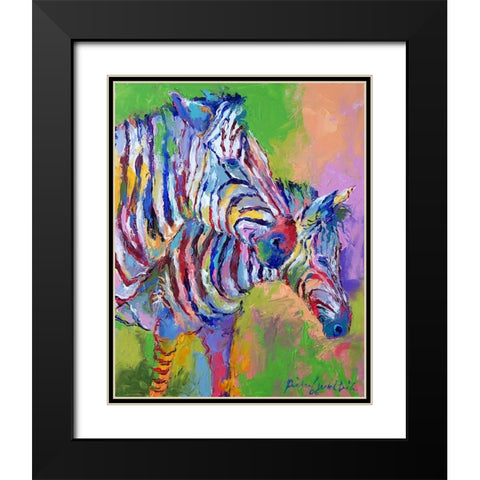 Zebra Black Modern Wood Framed Art Print with Double Matting by Wallich, Richard