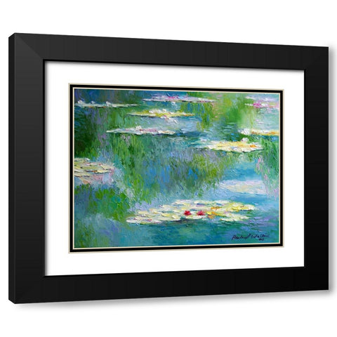 Lilies Black Modern Wood Framed Art Print with Double Matting by Wallich, Richard
