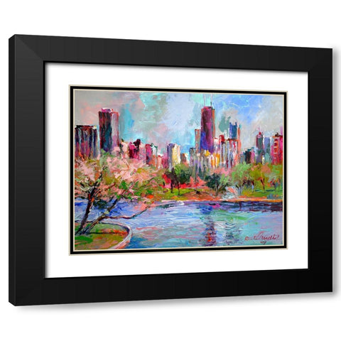 Cityscape 2 Black Modern Wood Framed Art Print with Double Matting by Wallich, Richard