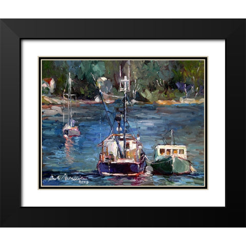 Waiting to Ride Black Modern Wood Framed Art Print with Double Matting by Wallich, Richard