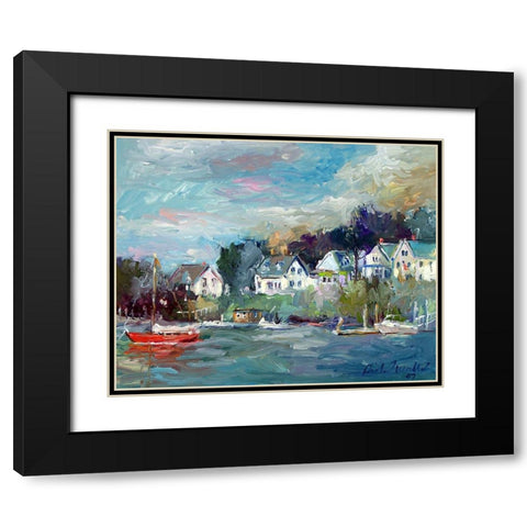 Dock Black Modern Wood Framed Art Print with Double Matting by Wallich, Richard