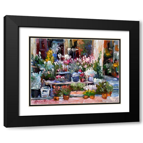Flower Stand Black Modern Wood Framed Art Print with Double Matting by Wallich, Richard