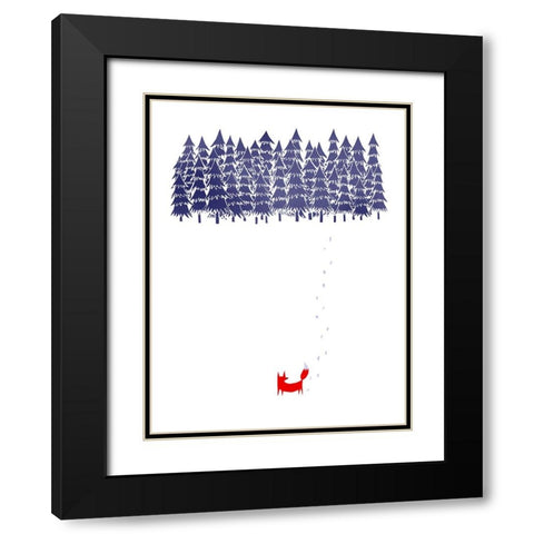 Alone In The Forest Black Modern Wood Framed Art Print with Double Matting by Farkas, Robert