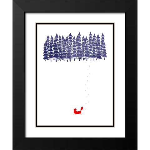 Alone In The Forest Black Modern Wood Framed Art Print with Double Matting by Farkas, Robert