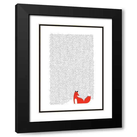 Black Grass Black Modern Wood Framed Art Print with Double Matting by Farkas, Robert