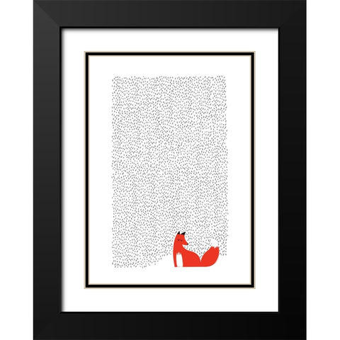 Black Grass Black Modern Wood Framed Art Print with Double Matting by Farkas, Robert