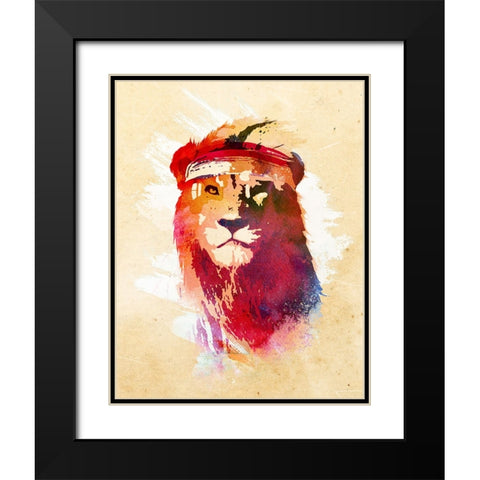 Gym Lion Black Modern Wood Framed Art Print with Double Matting by Farkas, Robert