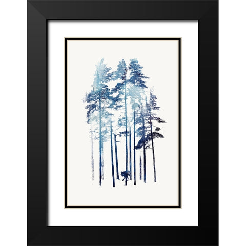 Winter Wolf Black Modern Wood Framed Art Print with Double Matting by Farkas, Robert