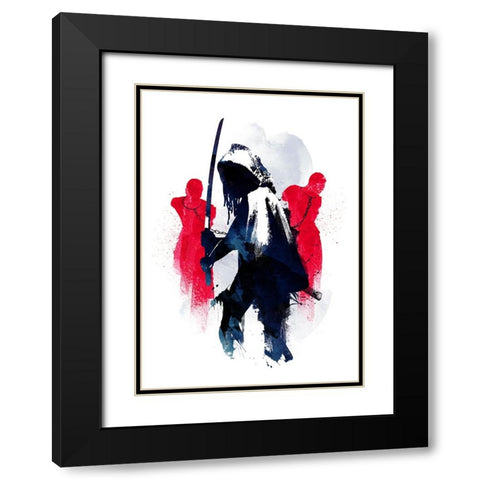 Michonne Black Modern Wood Framed Art Print with Double Matting by Farkas, Robert