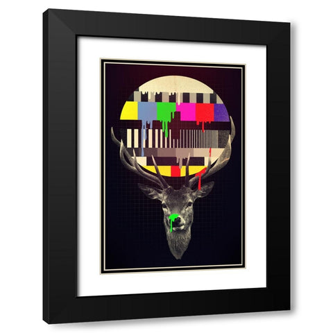 No Signal Black Modern Wood Framed Art Print with Double Matting by Farkas, Robert