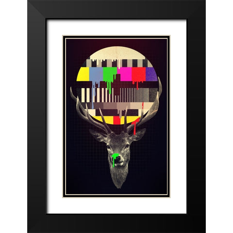 No Signal Black Modern Wood Framed Art Print with Double Matting by Farkas, Robert