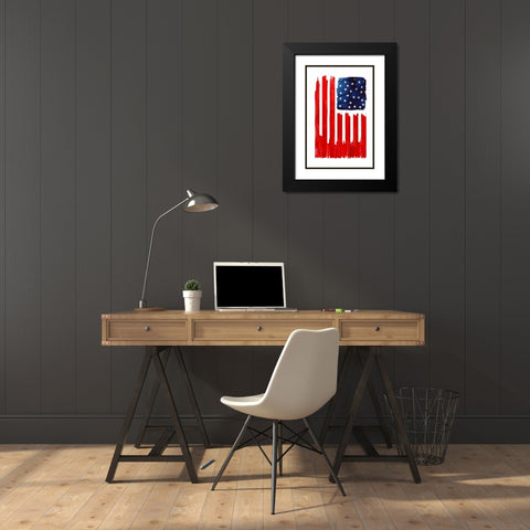 Stars And Buildings Black Modern Wood Framed Art Print with Double Matting by Farkas, Robert