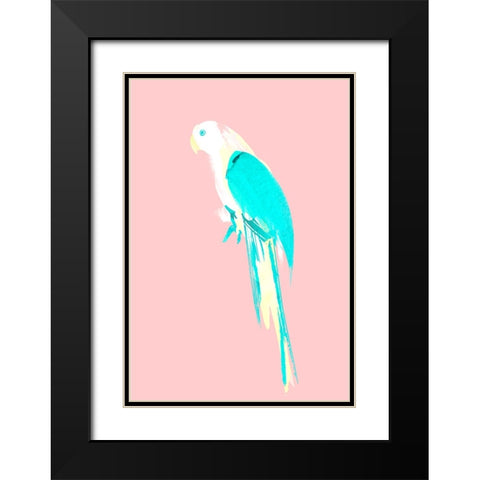 Summer Parrot Black Modern Wood Framed Art Print with Double Matting by Farkas, Robert