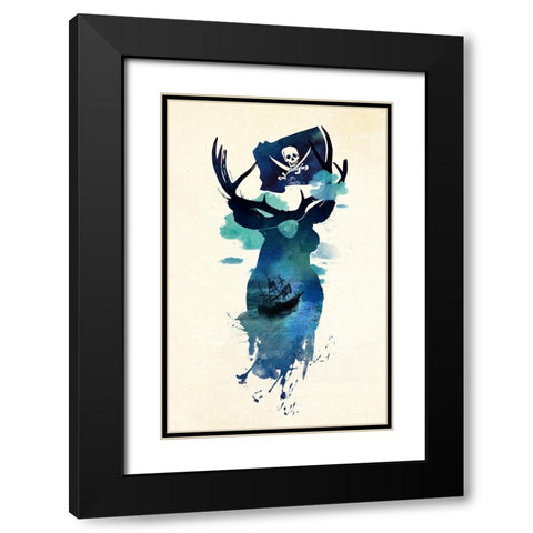 Captain Hook Black Modern Wood Framed Art Print with Double Matting by Farkas, Robert
