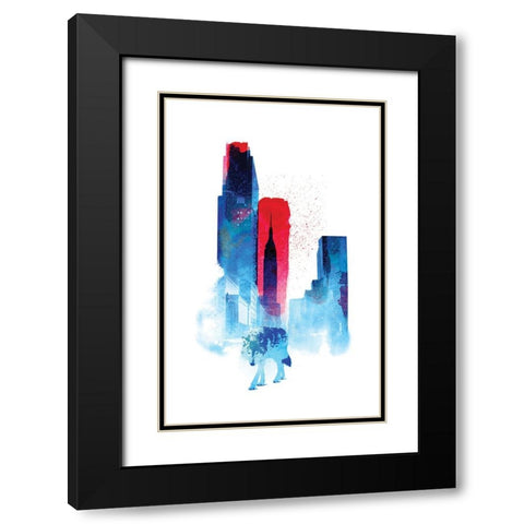 The Wolf Of The City Black Modern Wood Framed Art Print with Double Matting by Farkas, Robert