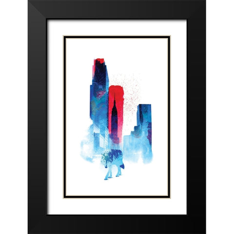 The Wolf Of The City Black Modern Wood Framed Art Print with Double Matting by Farkas, Robert