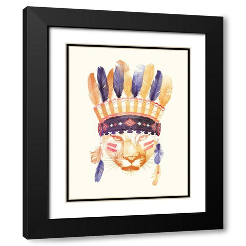 Big Chief Black Modern Wood Framed Art Print with Double Matting by Farkas, Robert