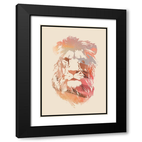 Desert Lion Black Modern Wood Framed Art Print with Double Matting by Farkas, Robert