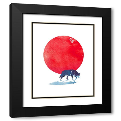 Fear The Red Black Modern Wood Framed Art Print with Double Matting by Farkas, Robert