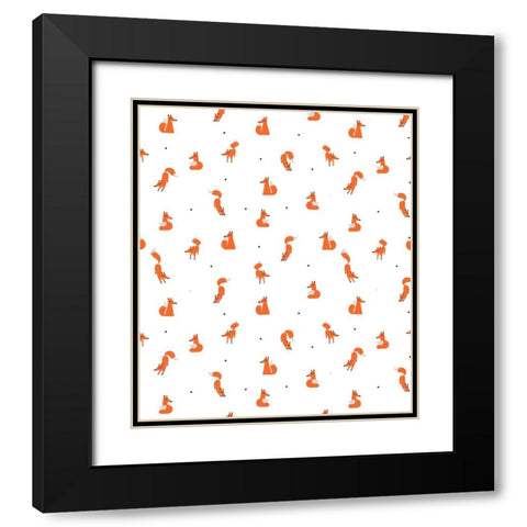 Winter Foxes (Man) Black Modern Wood Framed Art Print with Double Matting by Farkas, Robert
