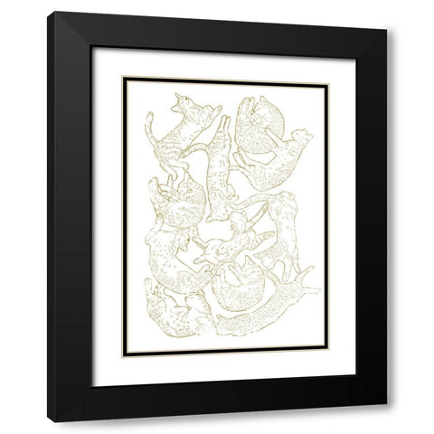 11 Sleeping Cat Black Modern Wood Framed Art Print with Double Matting by Farkas, Robert