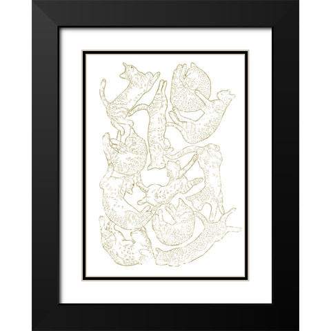 11 Sleeping Cat Black Modern Wood Framed Art Print with Double Matting by Farkas, Robert