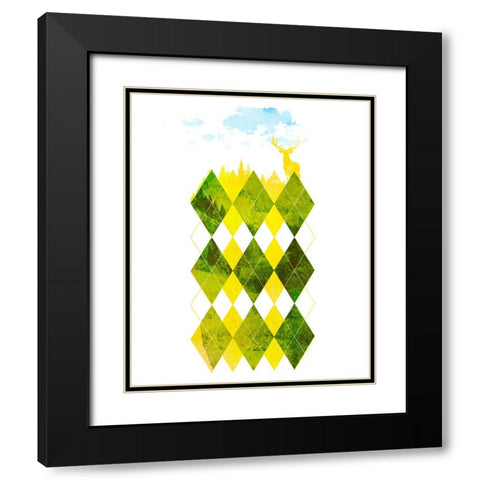 Elegant Forest Black Modern Wood Framed Art Print with Double Matting by Farkas, Robert