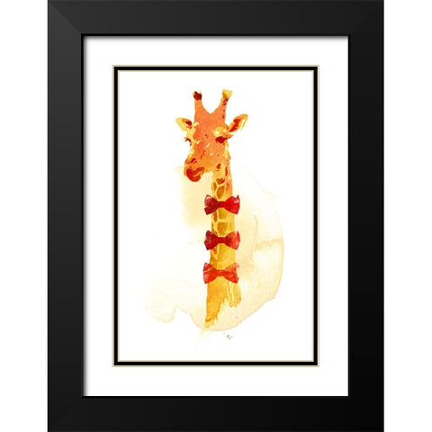 Elegant Giraffe Black Modern Wood Framed Art Print with Double Matting by Farkas, Robert