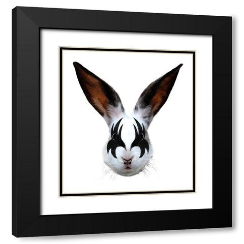 Kiss Of A Rabbit Black Modern Wood Framed Art Print with Double Matting by Farkas, Robert