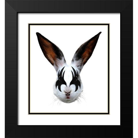 Kiss Of A Rabbit Black Modern Wood Framed Art Print with Double Matting by Farkas, Robert