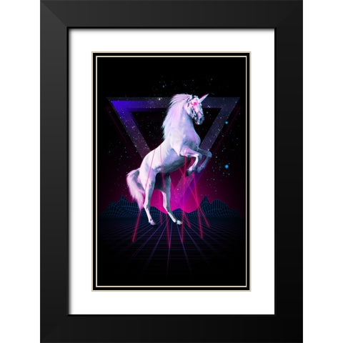 Last Laser Unicorn Tee Black Modern Wood Framed Art Print with Double Matting by Farkas, Robert