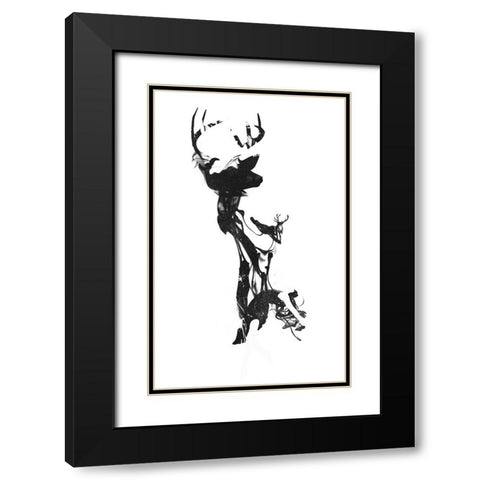 Last Time I Was A Deer Black Modern Wood Framed Art Print with Double Matting by Farkas, Robert