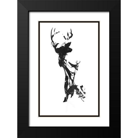 Last Time I Was A Deer Black Modern Wood Framed Art Print with Double Matting by Farkas, Robert
