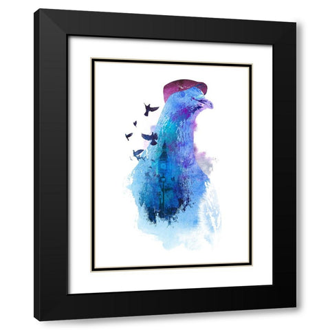 Pigeon Of London Black Modern Wood Framed Art Print with Double Matting by Farkas, Robert