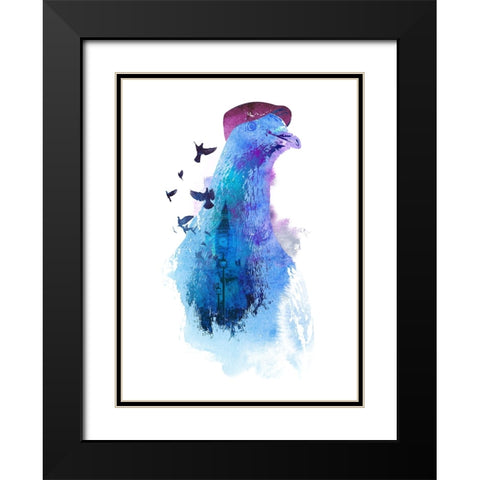 Pigeon Of London Black Modern Wood Framed Art Print with Double Matting by Farkas, Robert