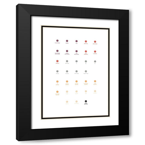Quarks Black Modern Wood Framed Art Print with Double Matting by Farkas, Robert