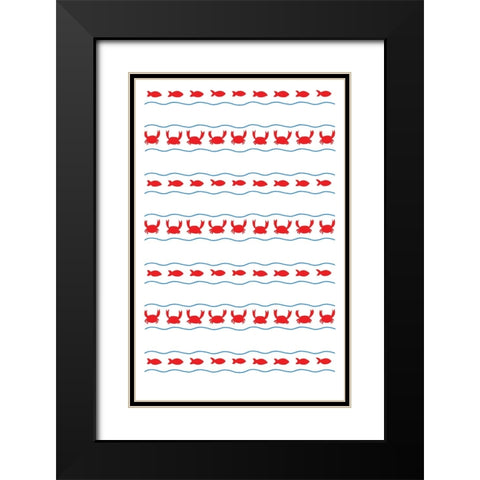 Summer Pattern Black Modern Wood Framed Art Print with Double Matting by Farkas, Robert