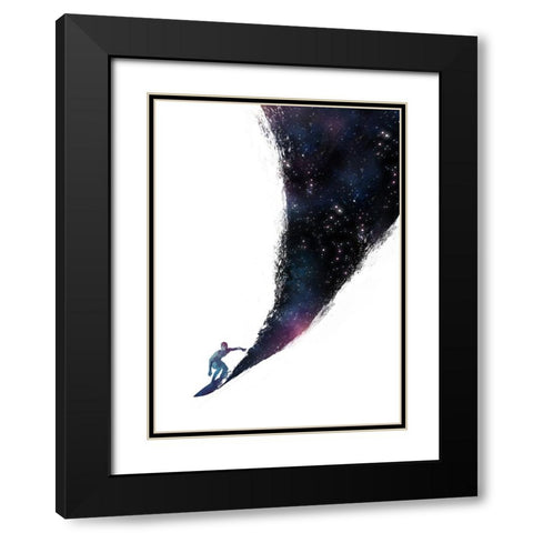 Surfing The Universe Black Modern Wood Framed Art Print with Double Matting by Farkas, Robert
