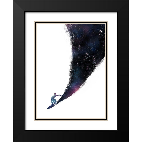 Surfing The Universe Black Modern Wood Framed Art Print with Double Matting by Farkas, Robert
