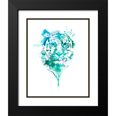 Tiger Tree Black Modern Wood Framed Art Print with Double Matting by Farkas, Robert
