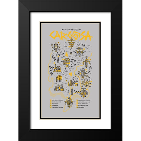 True Detective V01 Black Modern Wood Framed Art Print with Double Matting by Farkas, Robert