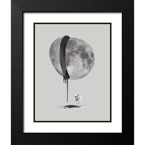 Bleeding Moon Black Modern Wood Framed Art Print with Double Matting by Farkas, Robert