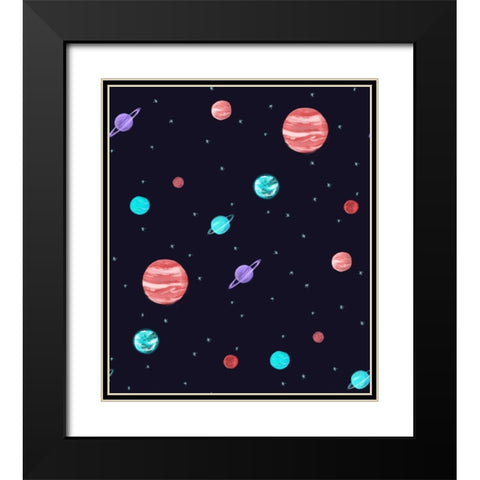 Bright Night Sky V1 Black Modern Wood Framed Art Print with Double Matting by Farkas, Robert