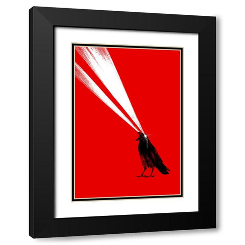 Laser Crow Black Modern Wood Framed Art Print with Double Matting by Farkas, Robert