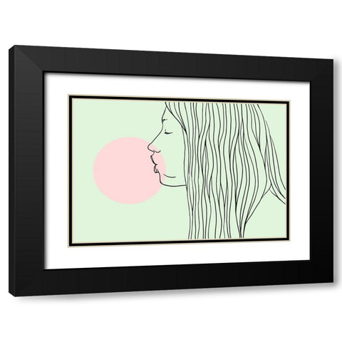 Pink Bubble Gum Black Modern Wood Framed Art Print with Double Matting by Farkas, Robert